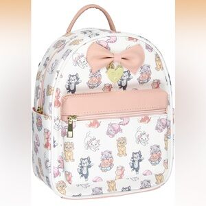 NWT Disney Cats Saffiano Faux Leather Tote Bag Mini Backpack
